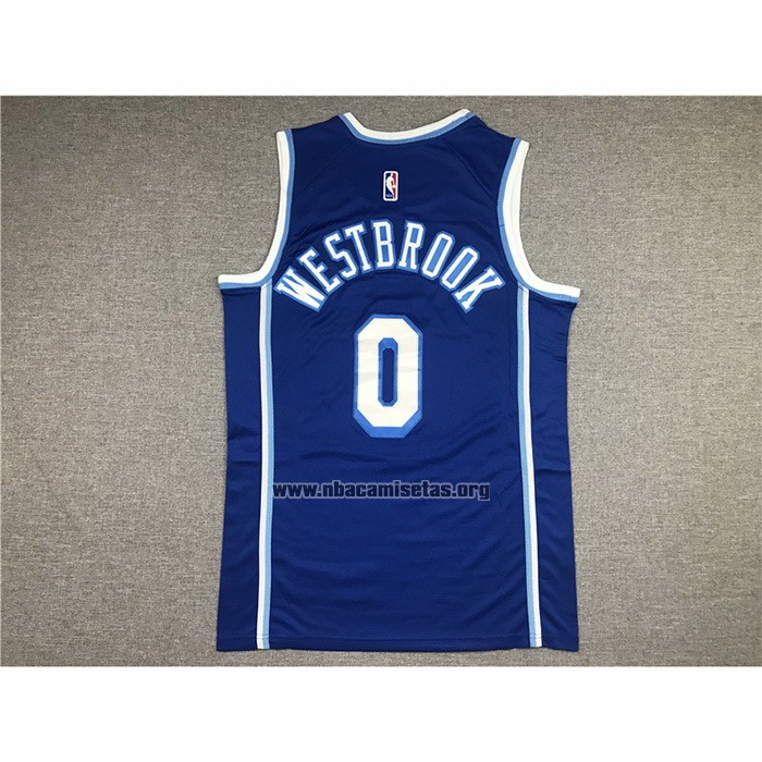 Camiseta Los Angeles Lakers Russell Westbrook NO 0 Classic 2021-22 Azul
